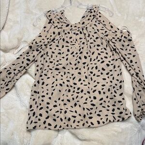 INC International Concepts Beige and Black Blouse